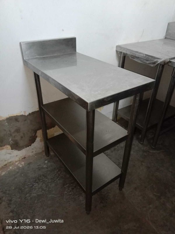 Meja Kerja Stainless 2 Rak Bawah (Lebar)